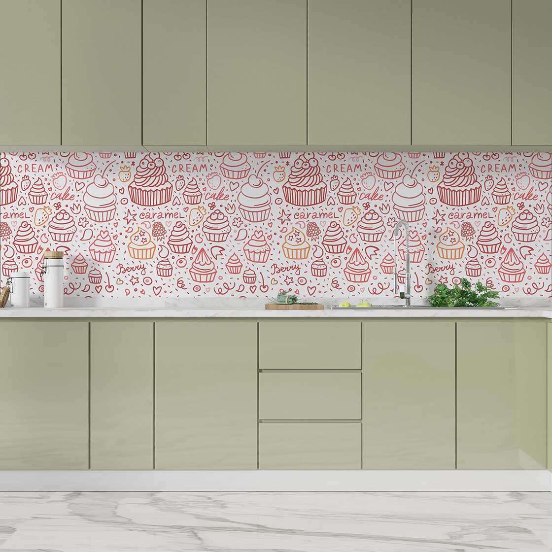 Autocolant bucătărie Cream Caramel Berry - clevny.ro