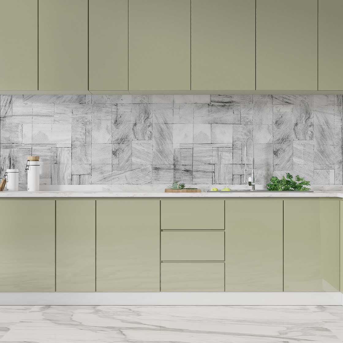 Autocolant bucătărie Grey Faience - clevny.ro