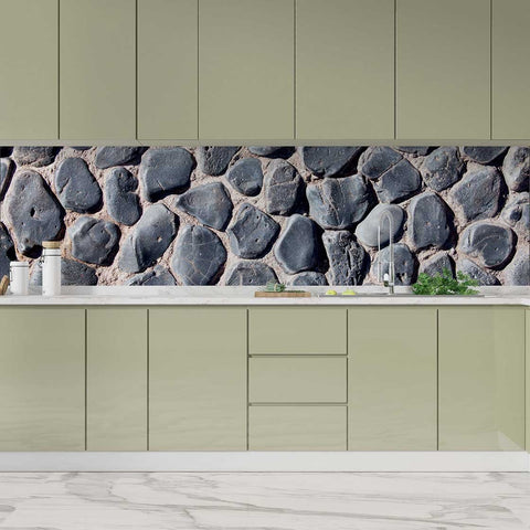 Autocolant bucătărie River Stones on Wall - clevny.ro