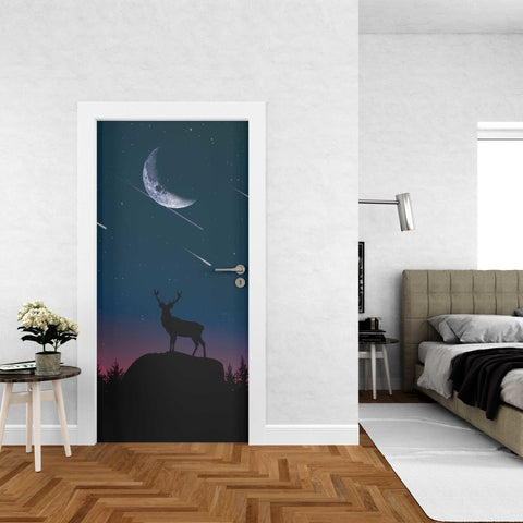 Autocolant ușă Deer Silhouette - clevny.ro