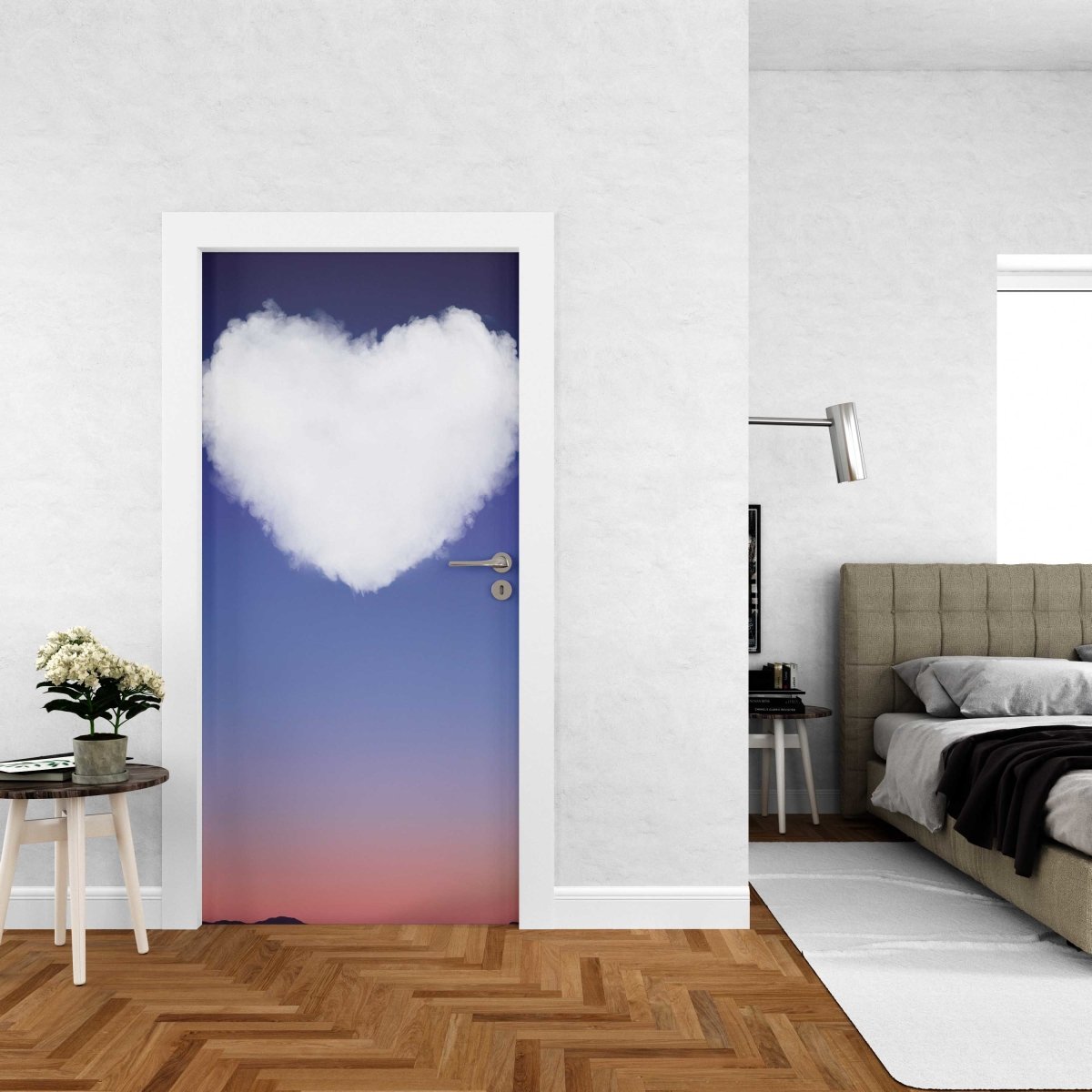 Autocolant ușă Heart Cloud - clevny.ro