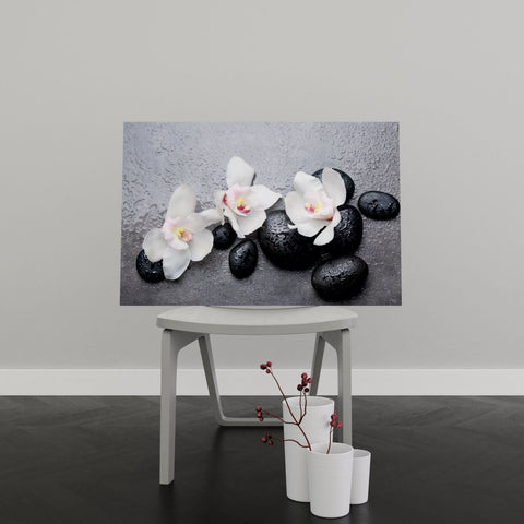 Tablou Canvas Orchids on Black Stones - clevny.ro