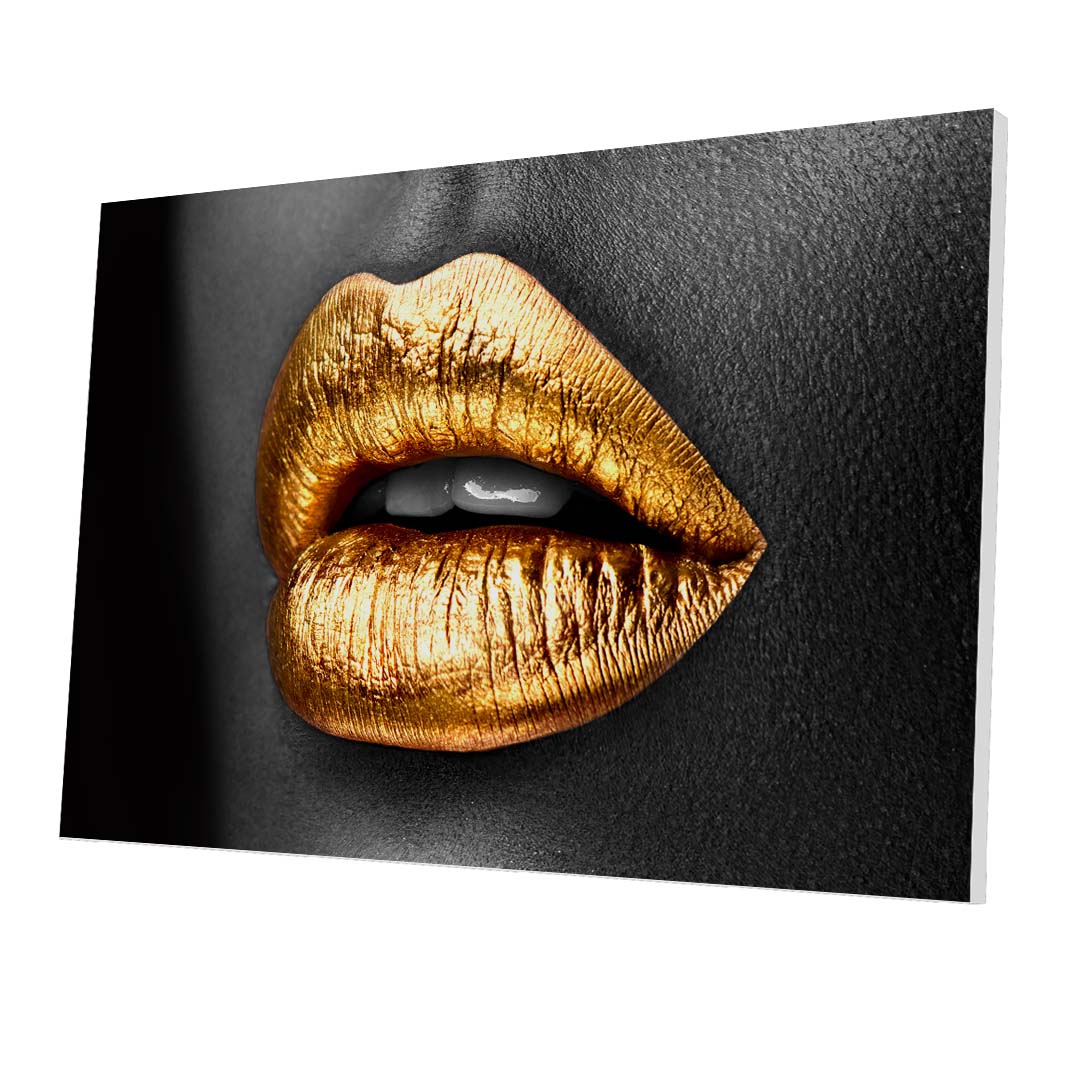 Tablou Forex Sexy Golden Lips - clevny.ro